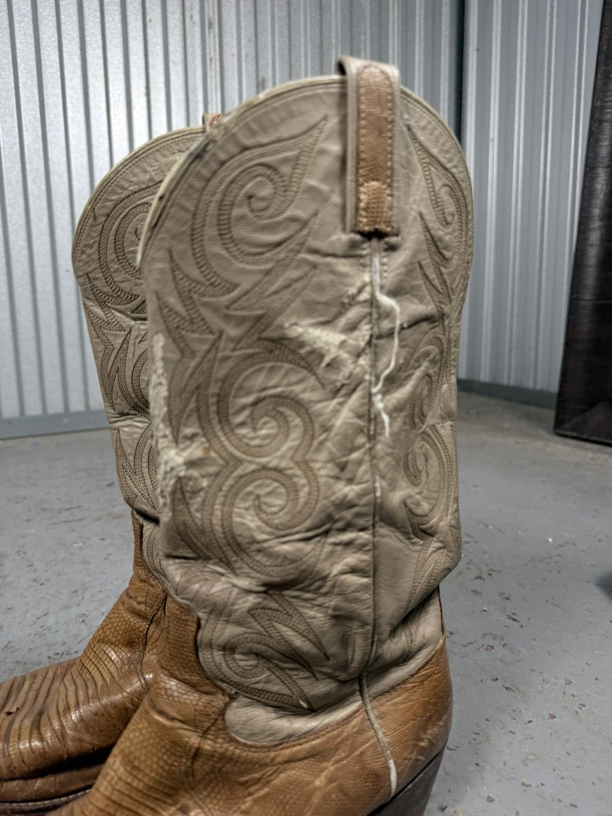 Dan Post 70s Vintage Dan Post Lizard Skin USA Cowboy Boots Size US 10 / EU 43 - 7 Thumbnail