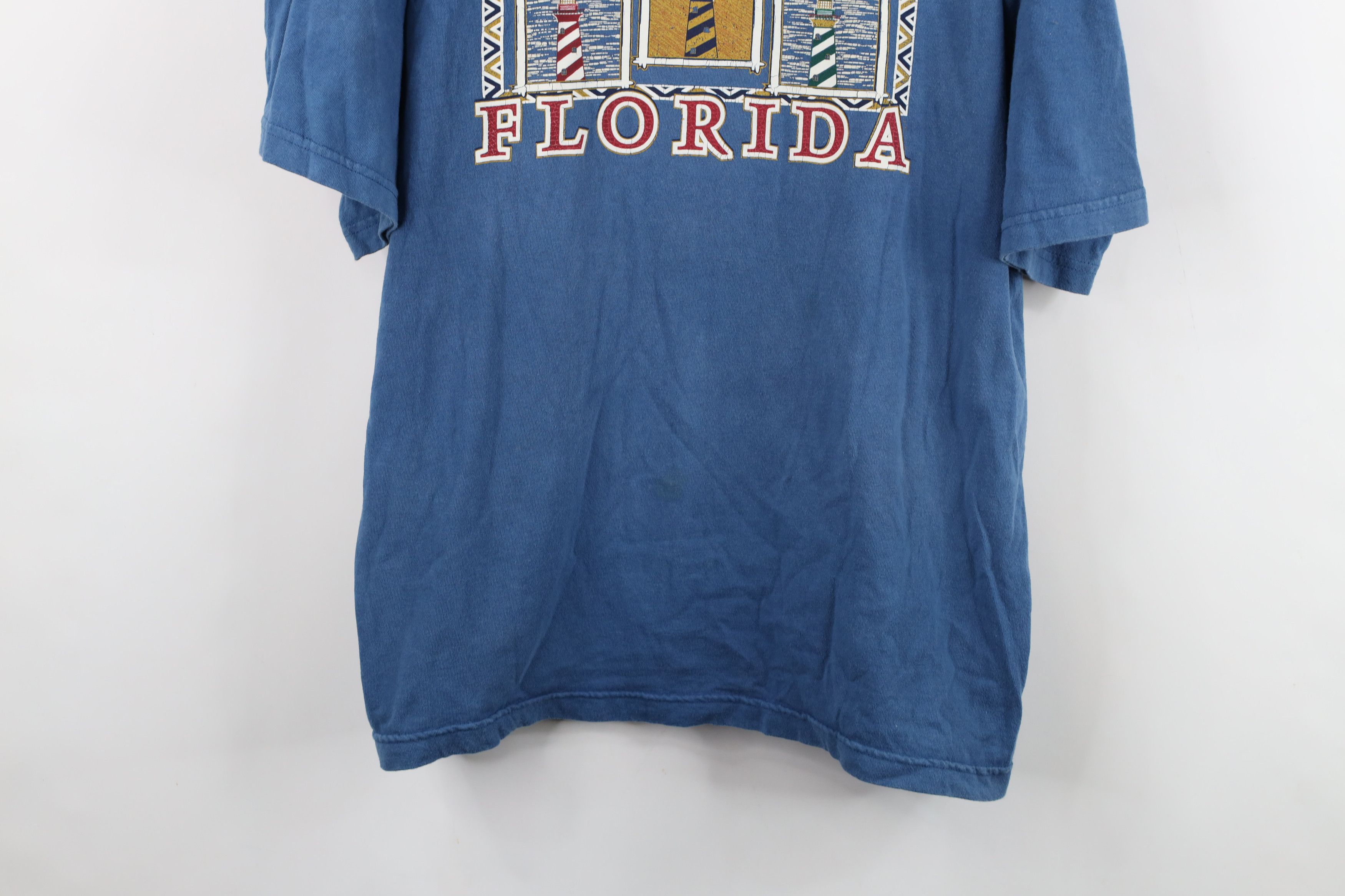 Vintage Vintage 90s Lighthouses of Florida Short Sleeve T-Shirt Blue Size US XL / EU 56 / 4 - 3 Thumbnail