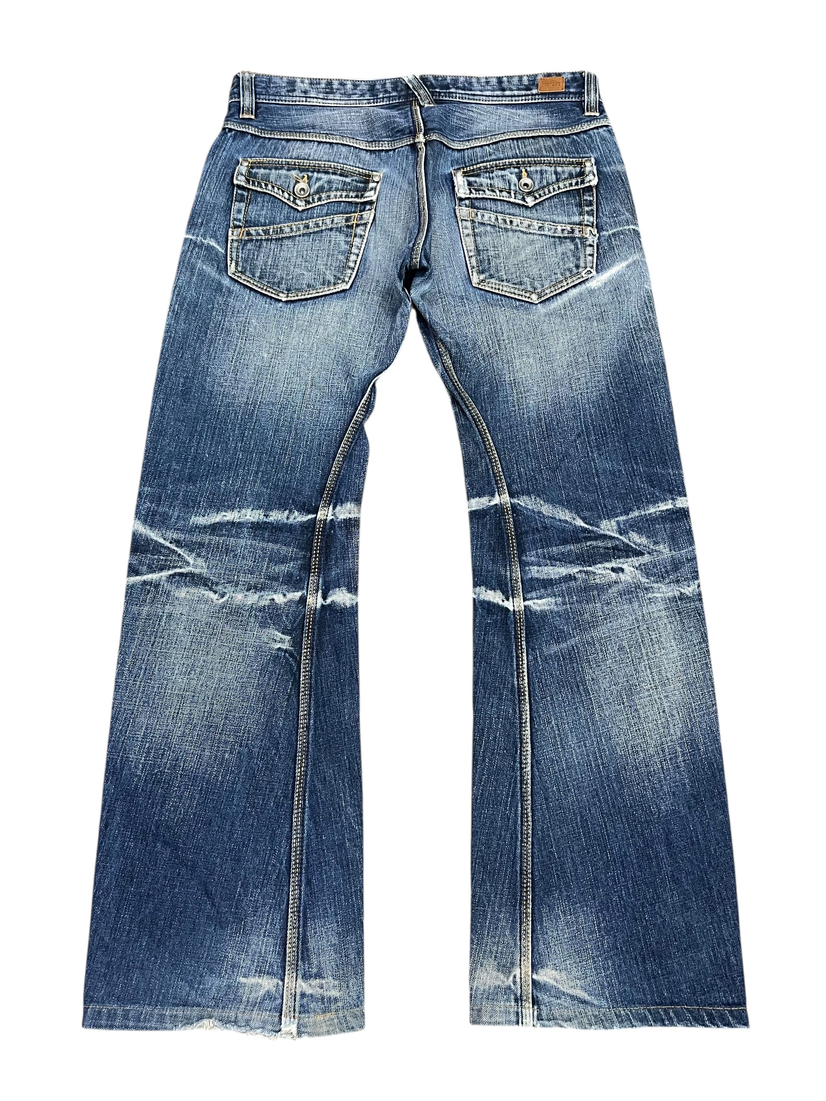 Nicole Club Nicole Club For Men Japan Flare Jeans - Distressed Acid Wash Size US 31 - 5 Thumbnail