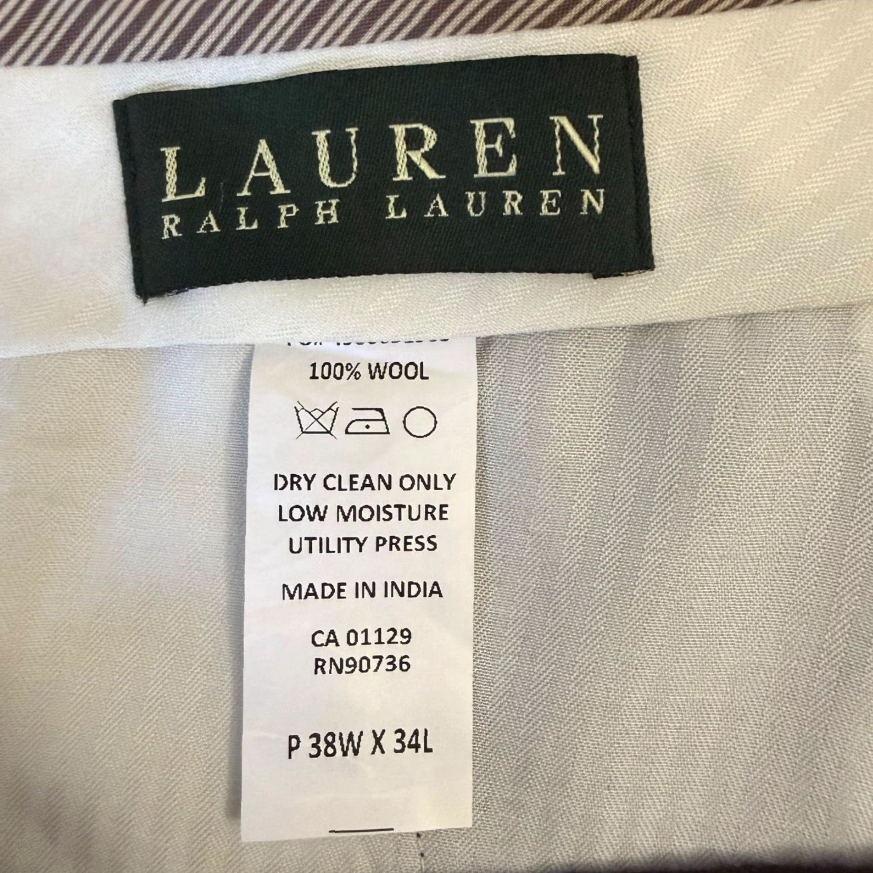 Ralph Lauren Lauren Ralph Lauren Wool Dress Pants Gray Men's 38X34 Flat-Front Trouser Slacks Dress Pants Business Formal Slacks Mens 38x34 Gray Wool Slacks Size US 38 / EU 54 - 8 Thumbnail