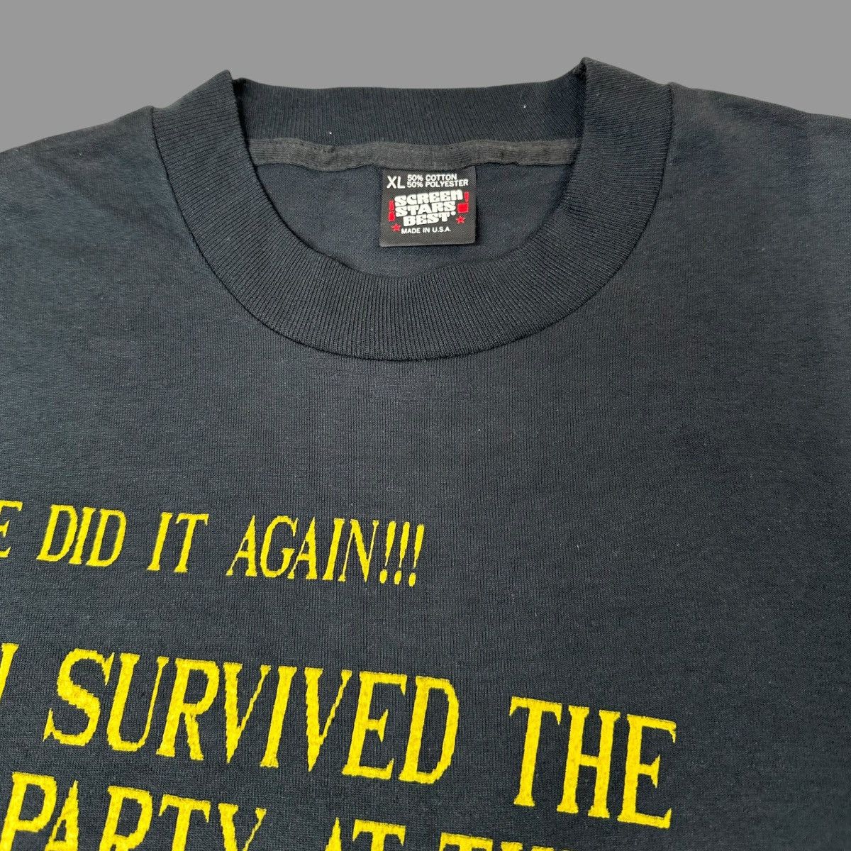 Vintage Vintage 1990s party tshirt Size US XL / EU 56 / 4 - 4 Thumbnail