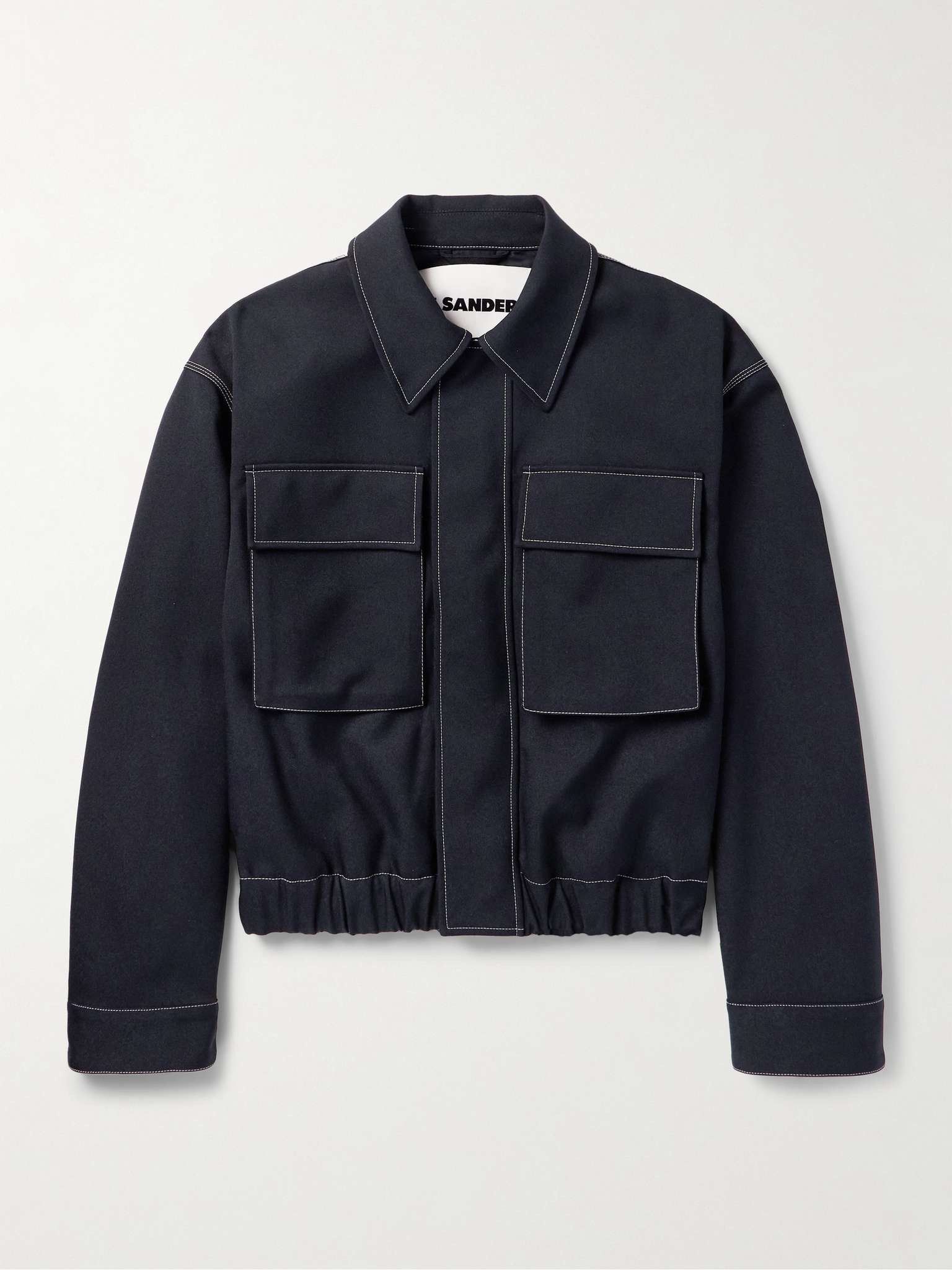 Jil Sander o1loc1c0426 Recycled Gabardine Blouson Jacket in Black Size US M / EU 48-50 / 2 - 1 Thumbnail