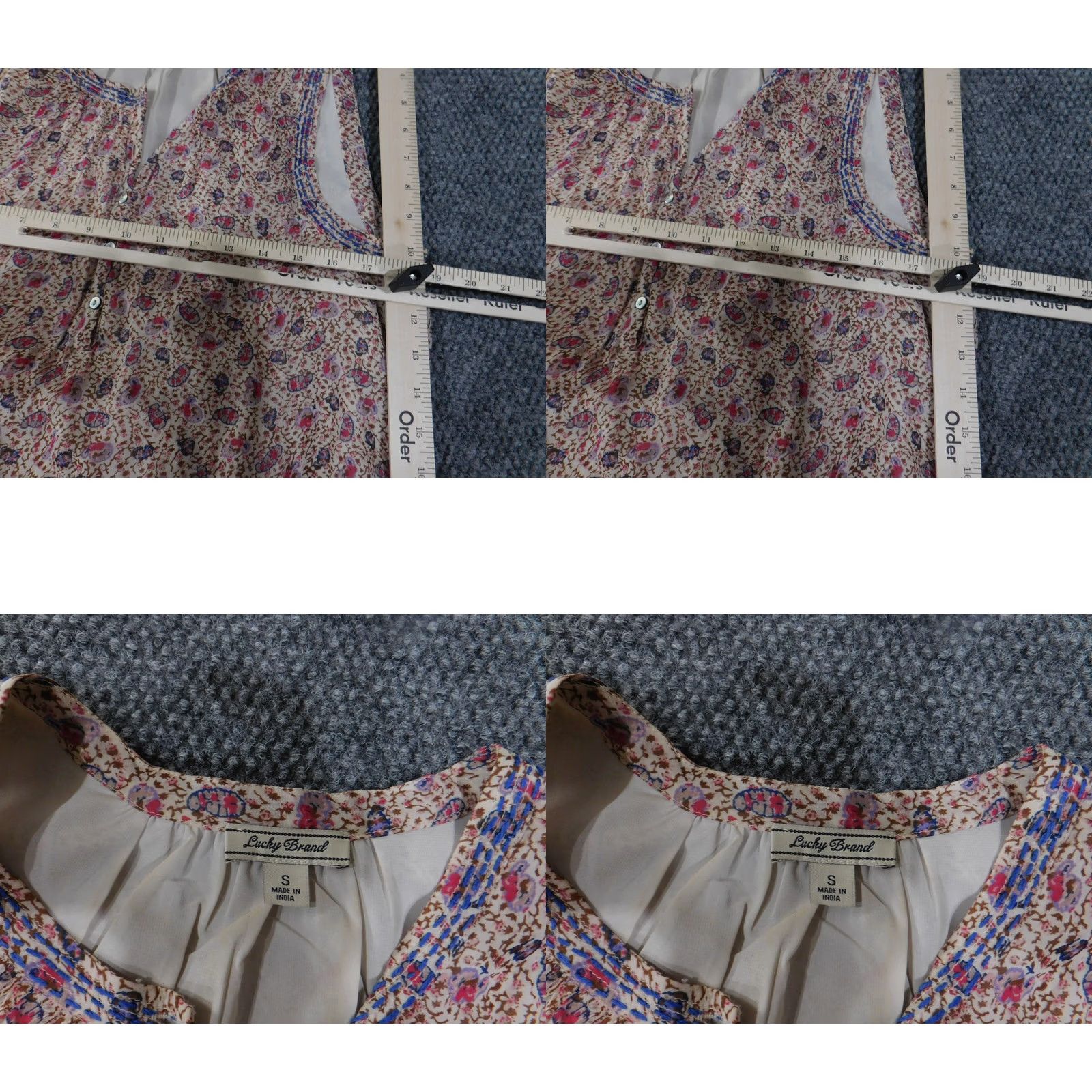 Lucky Brand Lucky Brand Dress Womens Small Pink Floral Sleeveless Boho Button Up Lined India Size S / US 4 / IT 40 - 8 Thumbnail