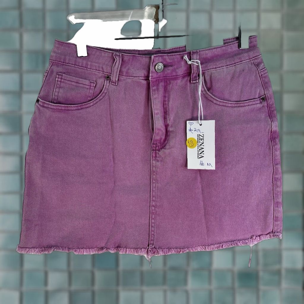 Vintage VINTAGE Zenana Denim Mini Skirt Womens Size M Pink Casual Party Spring Summer Hipster 90s Size 32" / US 10 / IT 46 - 1 Thumbnail