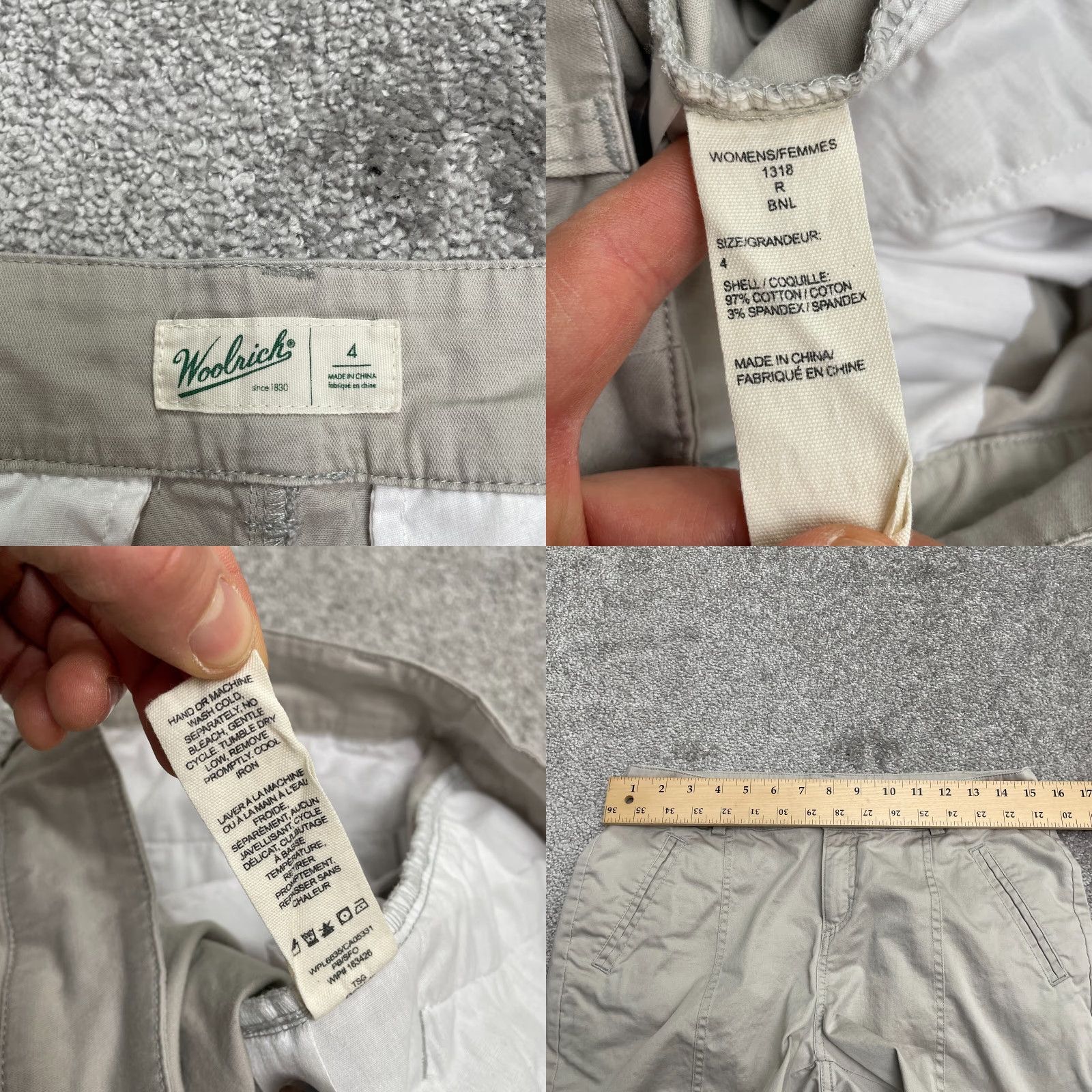 Vintage Woolrich Pants Womens 4 Capri Brown 31x18 Mid Rise Straight Leg Casual Outdoor Cotton Blend Canvas Size 27" / US 4 / IT 40 - 8 Thumbnail
