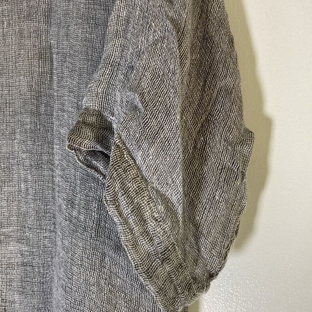 Eileen Fisher J Jill Pure Jill XS Linen Gray Oversized (50" Bust ) Top Sheer Woven 3/4 Sleeve Size S / US 4 / IT 40 - 9 Thumbnail