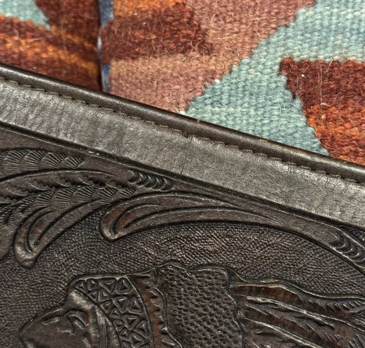 Ralph Lauren Ralph Lauren Double RL RRL Carved Leather Briefcase K22 Size ONE SIZE - 3 Thumbnail