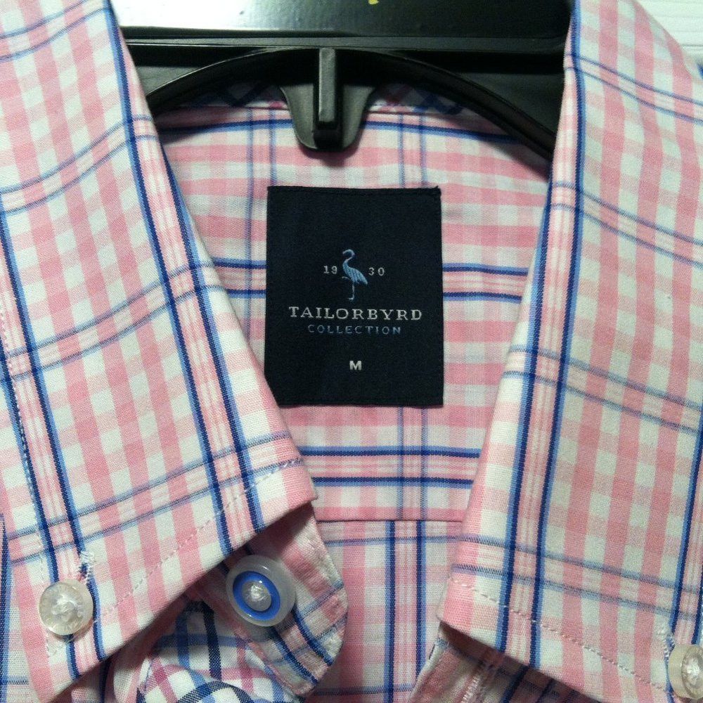Tailorbyrd TAILORBYRD MENS NEW PINK 100%COTTON CASUAL SHIRT SIZE: M Size US M / EU 48-50 / 2 - 5 Thumbnail