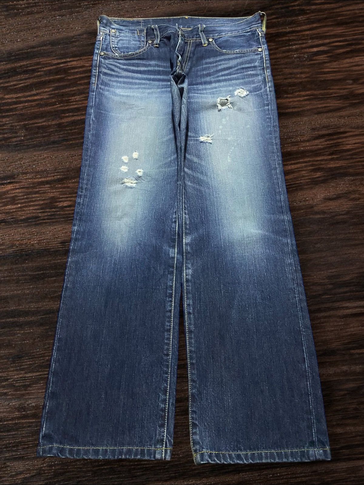 Levi's Vintage Levis Faded Wash Distressed Staright Jeans Size US 31 - 1 Thumbnail