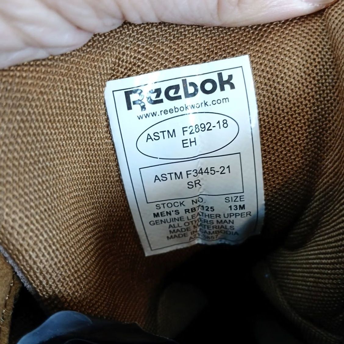 Reebok Reebok Work RB7125 Men’s Tactical Boots Coyote Brown Leather ASTM EH SR Leather Boots M Brown Mens Combat Shoes Zipper Workwear 13M Size US 13 / EU 46 - 4 Thumbnail