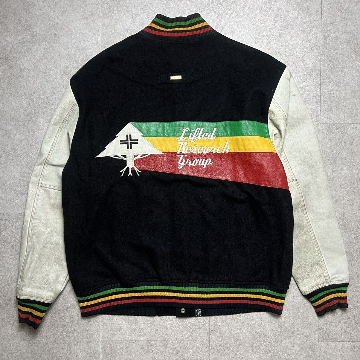 LRG Letterman Rasta varsity jacket