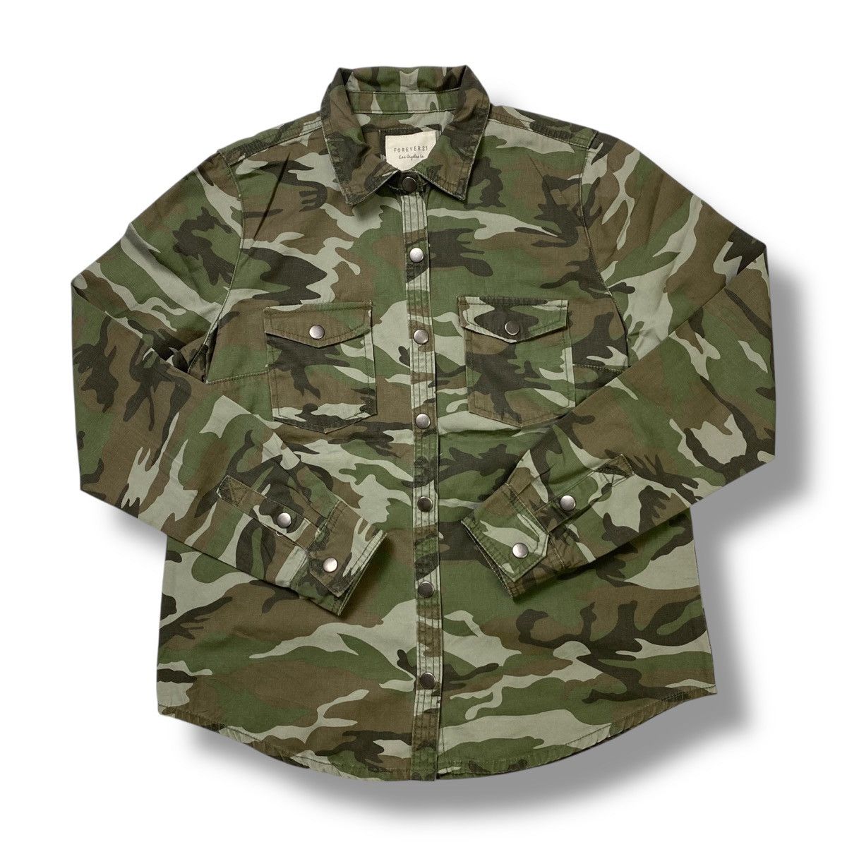 Forever 21 Vintage Forever 21 camo long sleeve button shirt Size US S / EU 44-46 / 1 - 1 Thumbnail