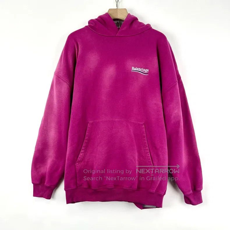 Balenciaga Balenciaga Fuchsia Logo Coke Embroidered Hoodie Size US XXS / EU 40 - 2 Thumbnail