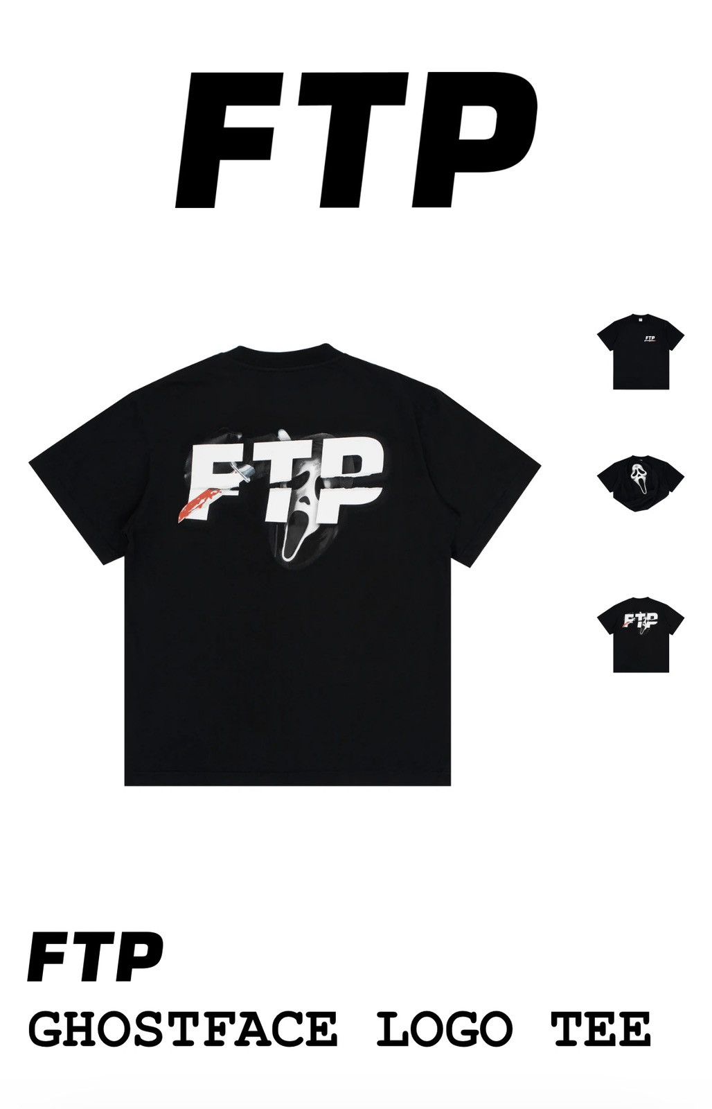 Fuck The Population FTP Ghostface Logo Tee (Black) Size US XXL / EU 58 / 5 - 6 Thumbnail