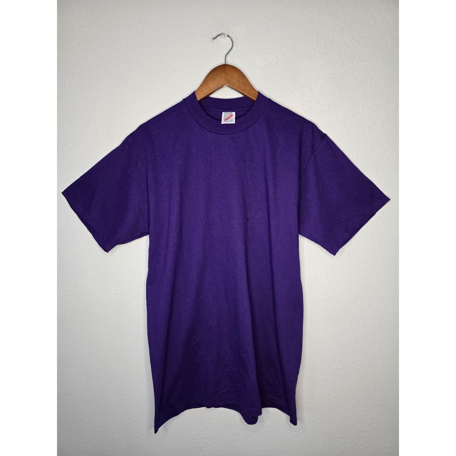 Jerzees × Vintage Vintage Purple Blank Shirt L USA Made Short Sleeve Tee 90s Size US L / EU 52-54 / 3 - 1 Thumbnail