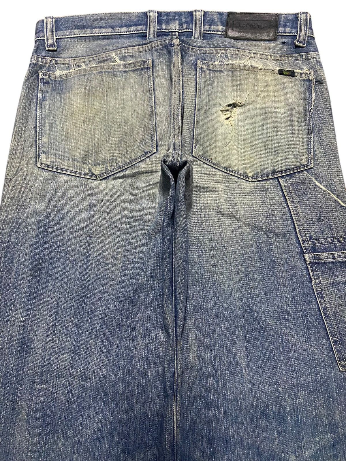 Junya Watanabe × Lacoste Vintage Lacoste Japan Faded Wash Distressed Baggy Jeans Size US 31 - 4 Thumbnail