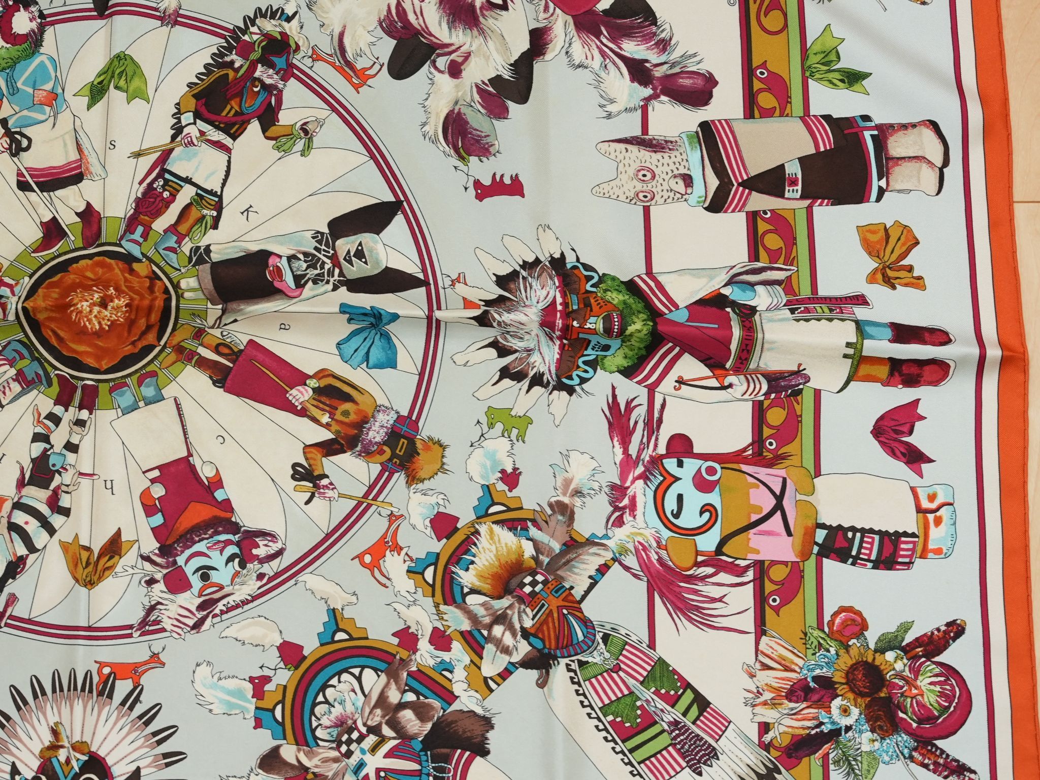 Hermes Hermes Scarf Kachina by Kermit Oliver 90 cm silk native Size ONE SIZE - 5 Thumbnail