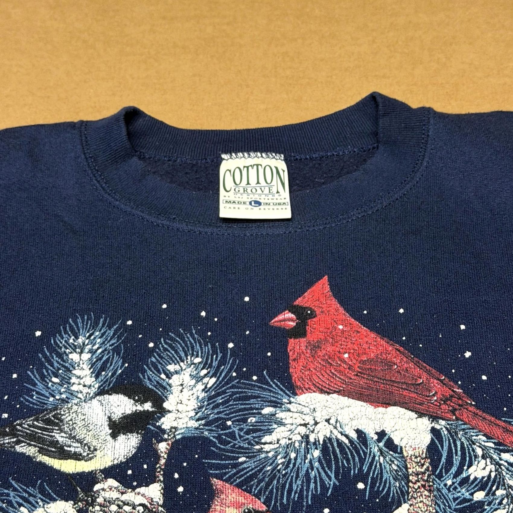 4SDESIGNS VINTAGE Cotton Grove Designs Sweatshirt Mens Large Cardinal Christmas Fleece Size US L / EU 52-54 / 3 - 2 Thumbnail