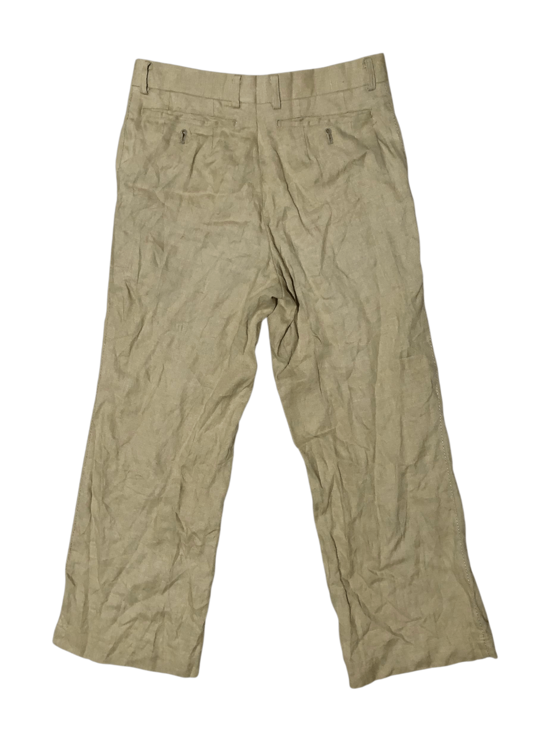 Lanvin Vintage 80's Lanvin Paris 100% Linen Trousers Size 28" / US 6 / IT 42 - 8 Thumbnail