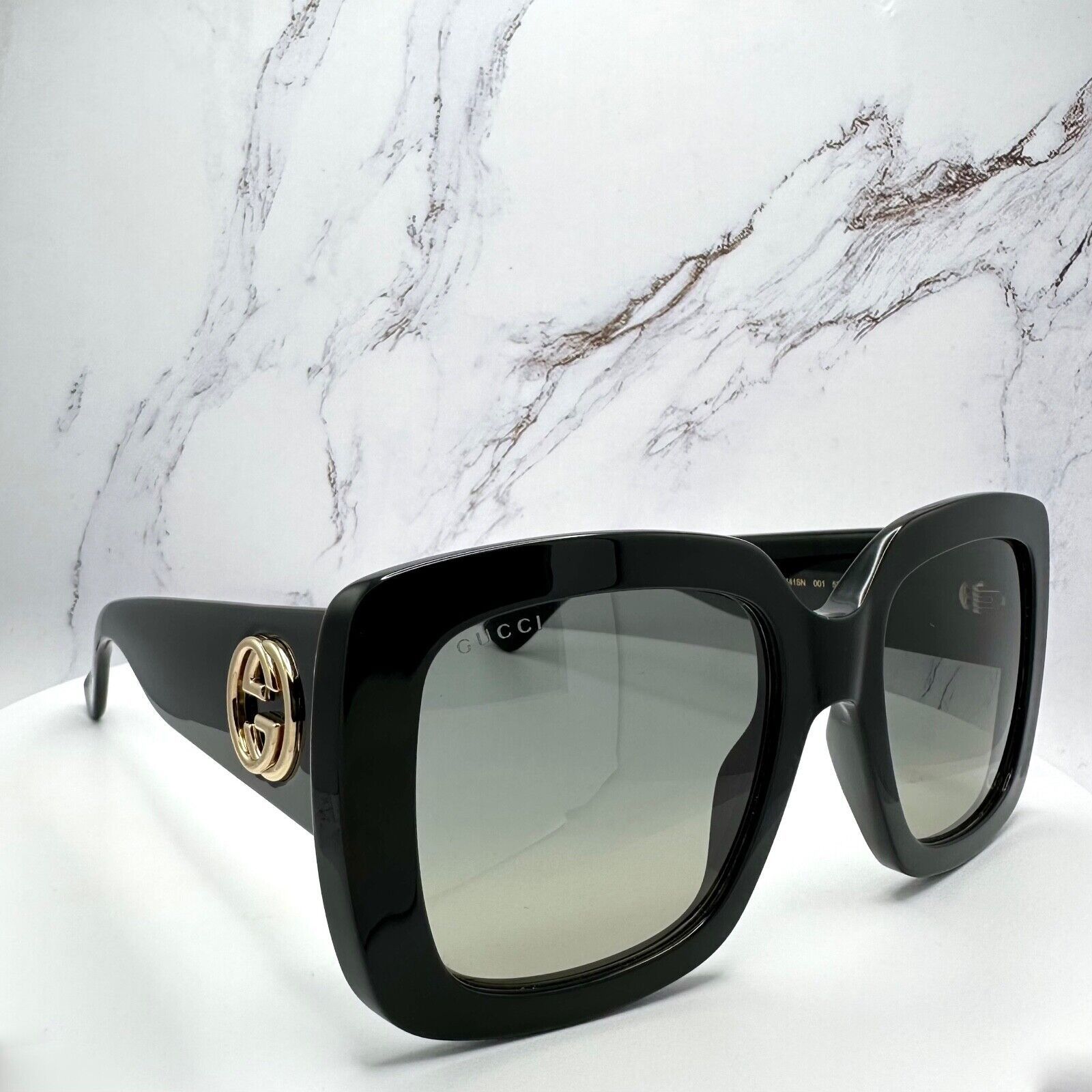 Gucci New Gucci Sunglasses New Black Gold GG Metal Logo Authentic Size ONE SIZE - 8 Thumbnail