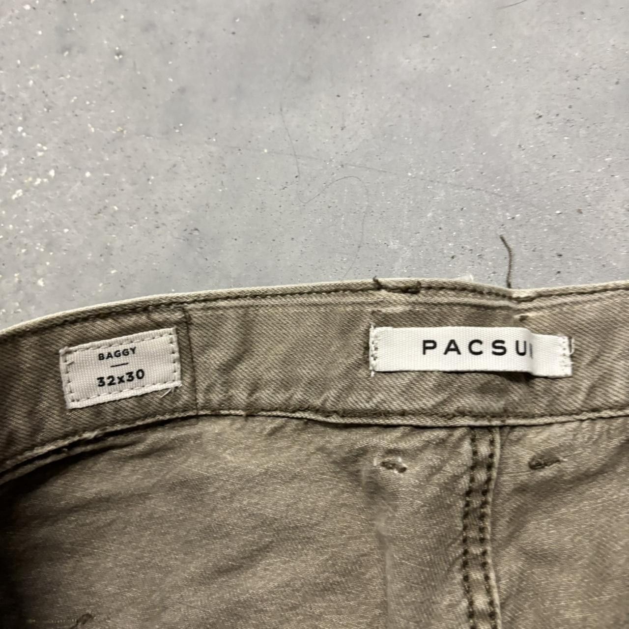 Japanese Brand × Vintage Crazy Vintage Y2K/2000s Baggy Faded Washed Khaki Streetwear Carpenter Pants! Size US 32 / EU 48 - 8 Thumbnail