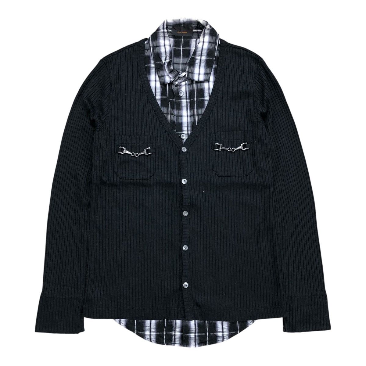 If Six Was Nine Tete Homme Issey Miyake Lgb Double Layer Long Button Shirt Size US M / EU 48-50 / 2 - 1 Thumbnail
