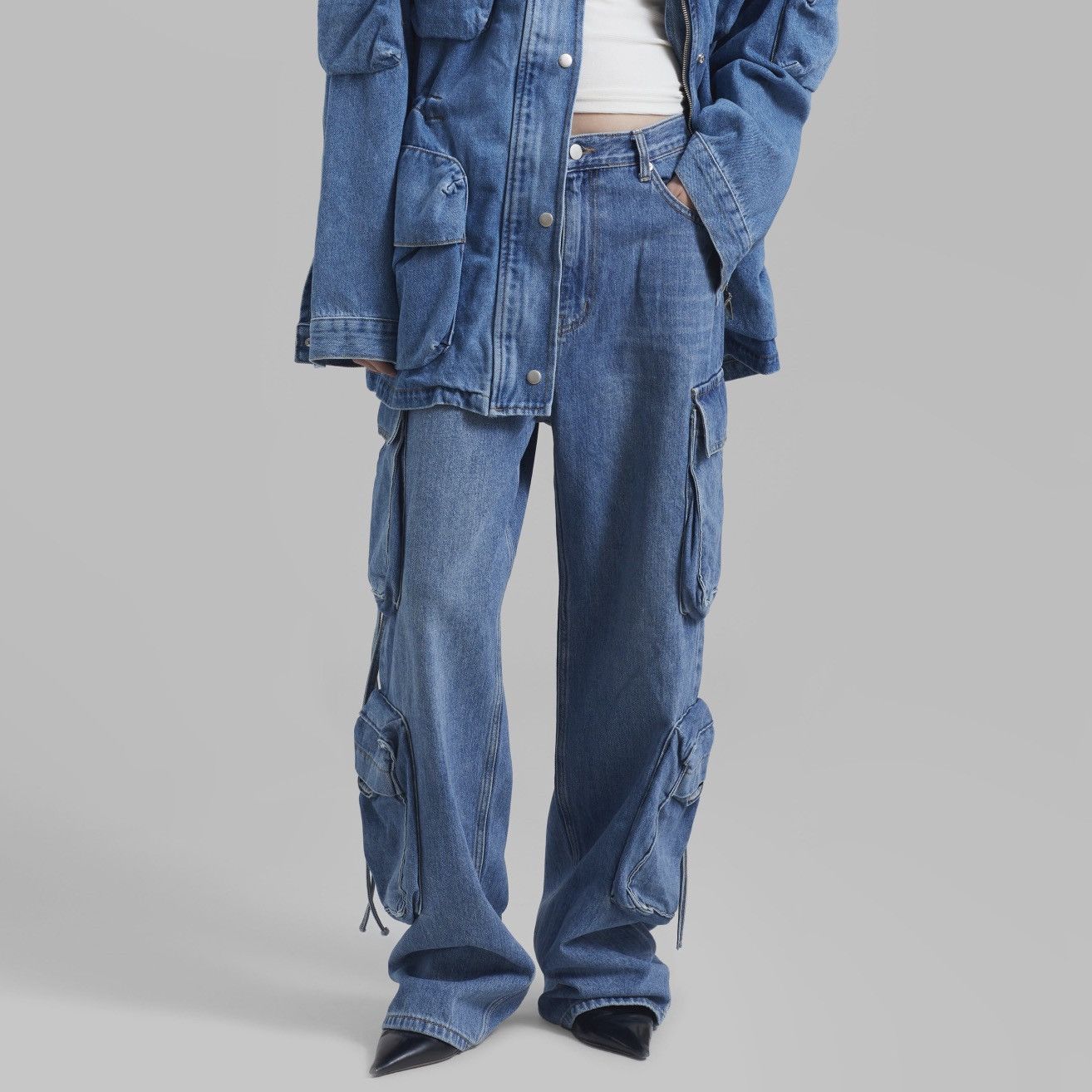 Frankie Shop Parker cargo denim pants Size 29" - 1 Thumbnail