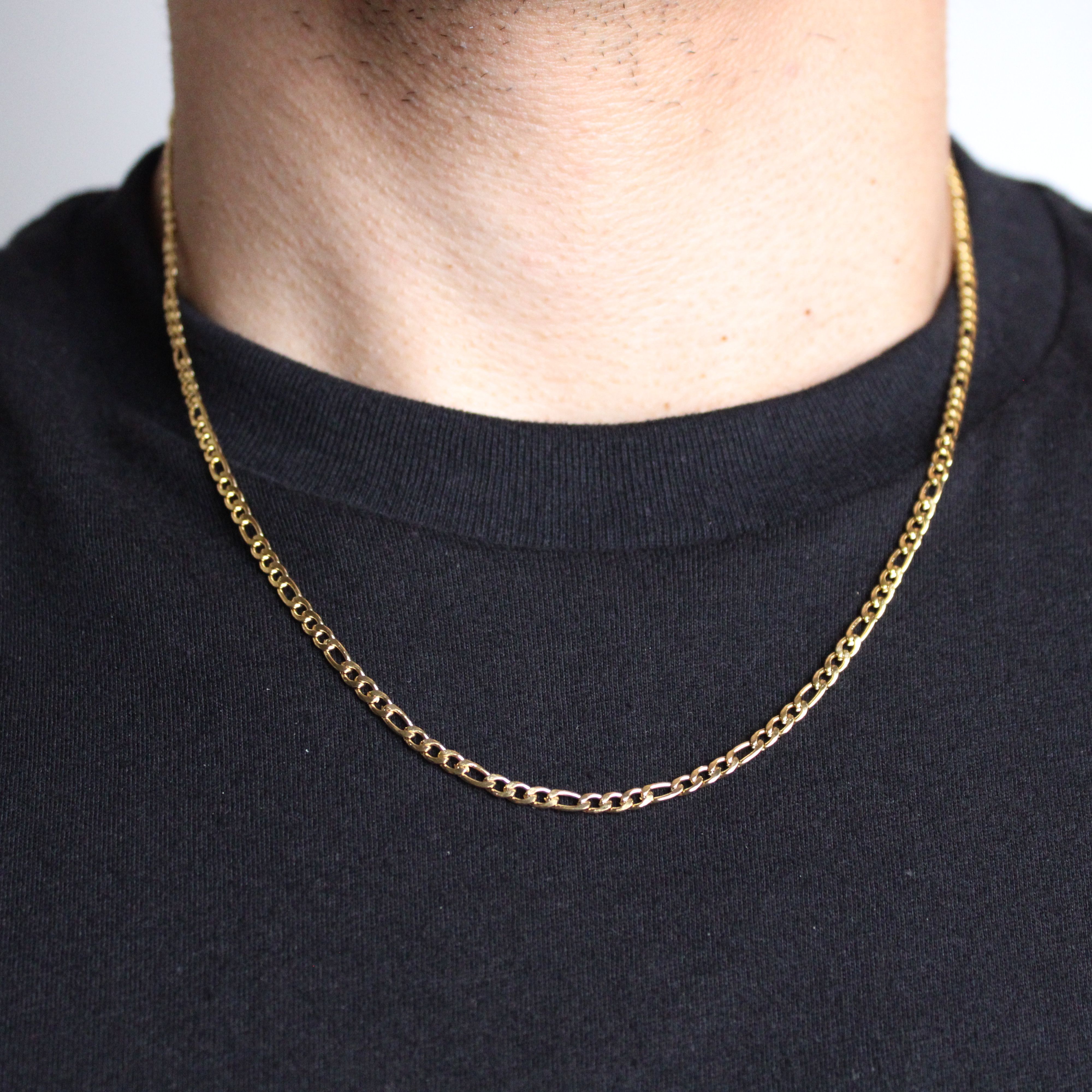 Jewelry Gold 3mm Figaro Chain Size ONE SIZE - 1 Thumbnail