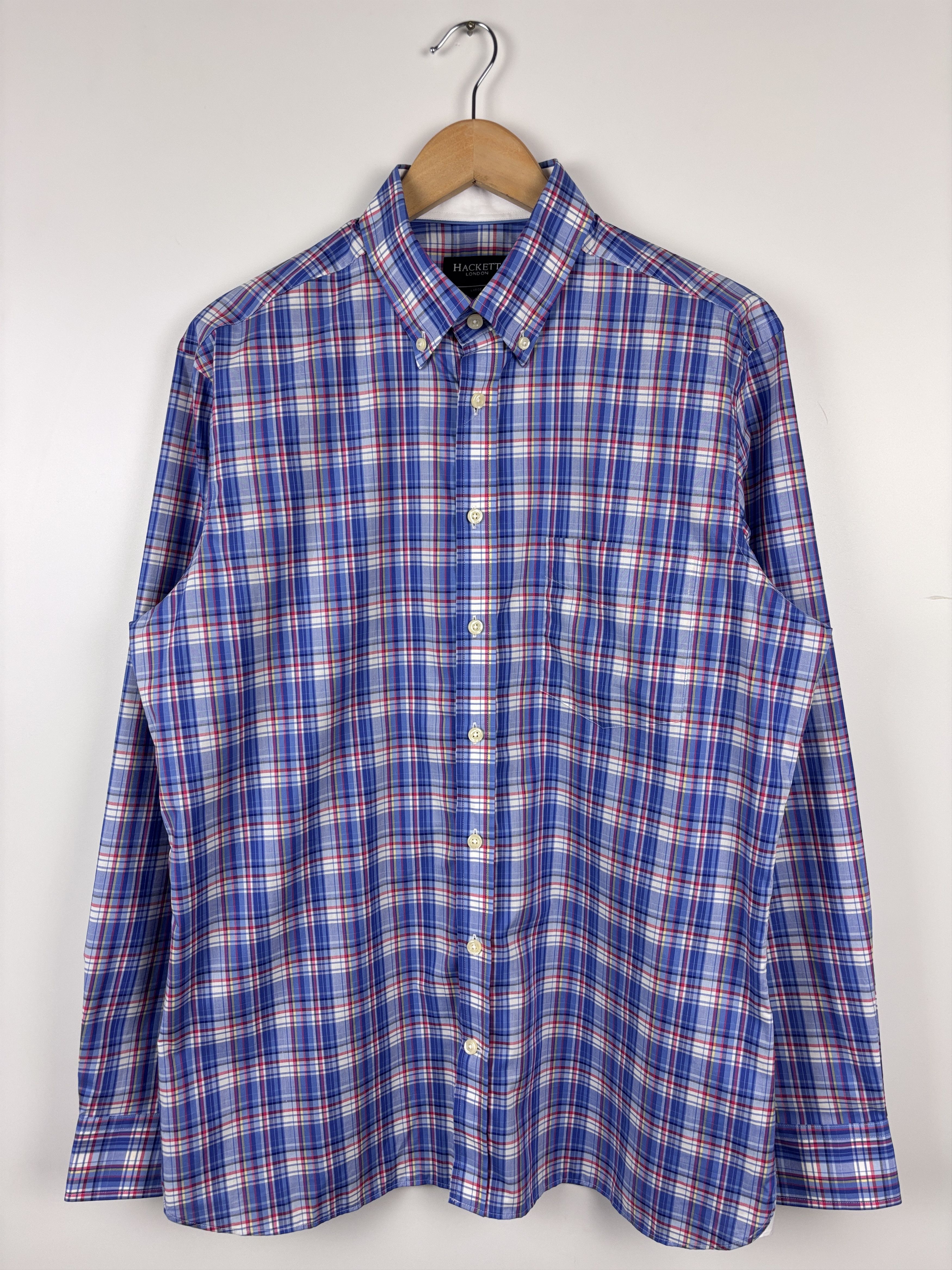 Hackett Hackett London Thomas Mason Button Down Check Shirt Slim Fit Size US L / EU 52-54 / 3 - 1 Thumbnail