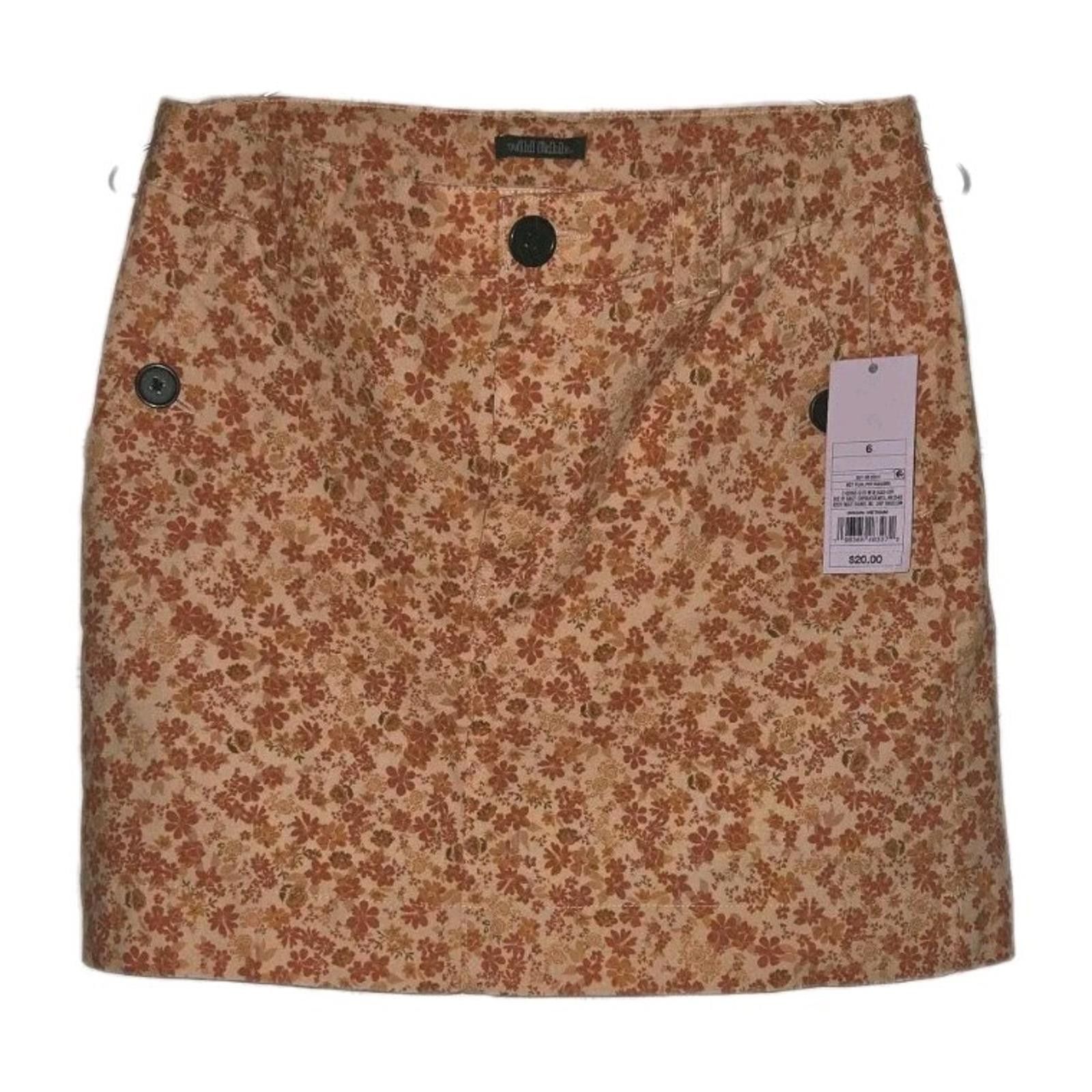 Other Wild Fable Womens Mini Skirt Rust Floral Print Size 6 Target Size 28" / US 6 / IT 42 - 1 Thumbnail
