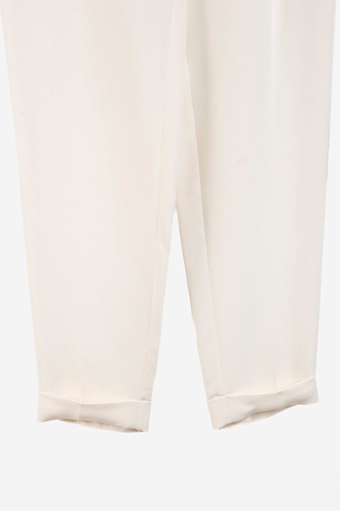Loro Piana Loro Piana Cream Silk Crepe Drawstring Trousers Size 28" / US 6 / IT 42 - 6 Thumbnail