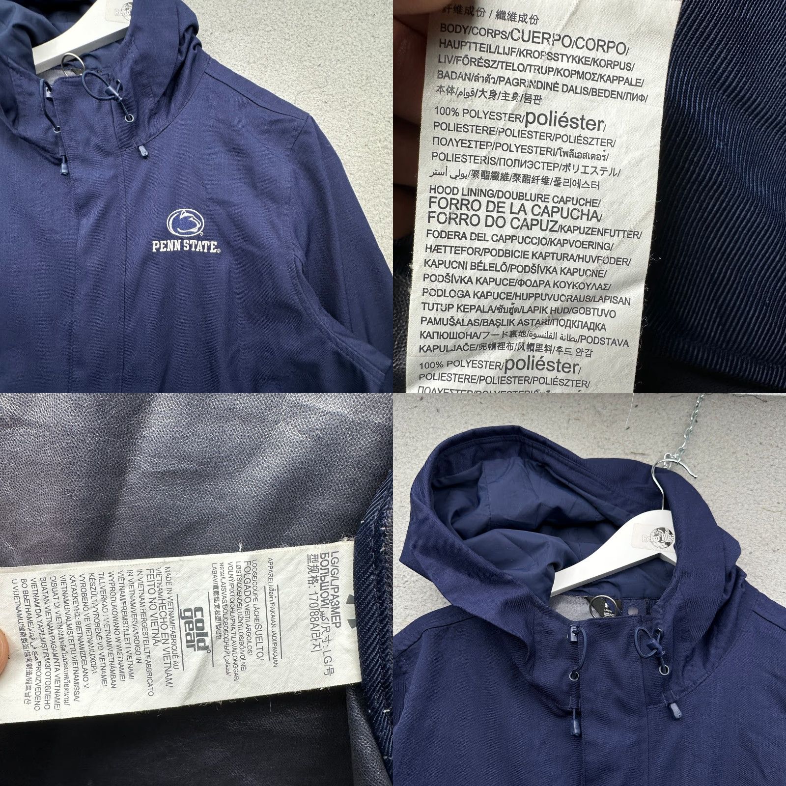 Under Armour Under Armour Storm Penn State Parka Raincoat Jacket Men Large UW7233 Blue Hooded Long Coat Full Zip Men L Rain Coat Navy Size US L / EU 52-54 / 3 - 9 Thumbnail