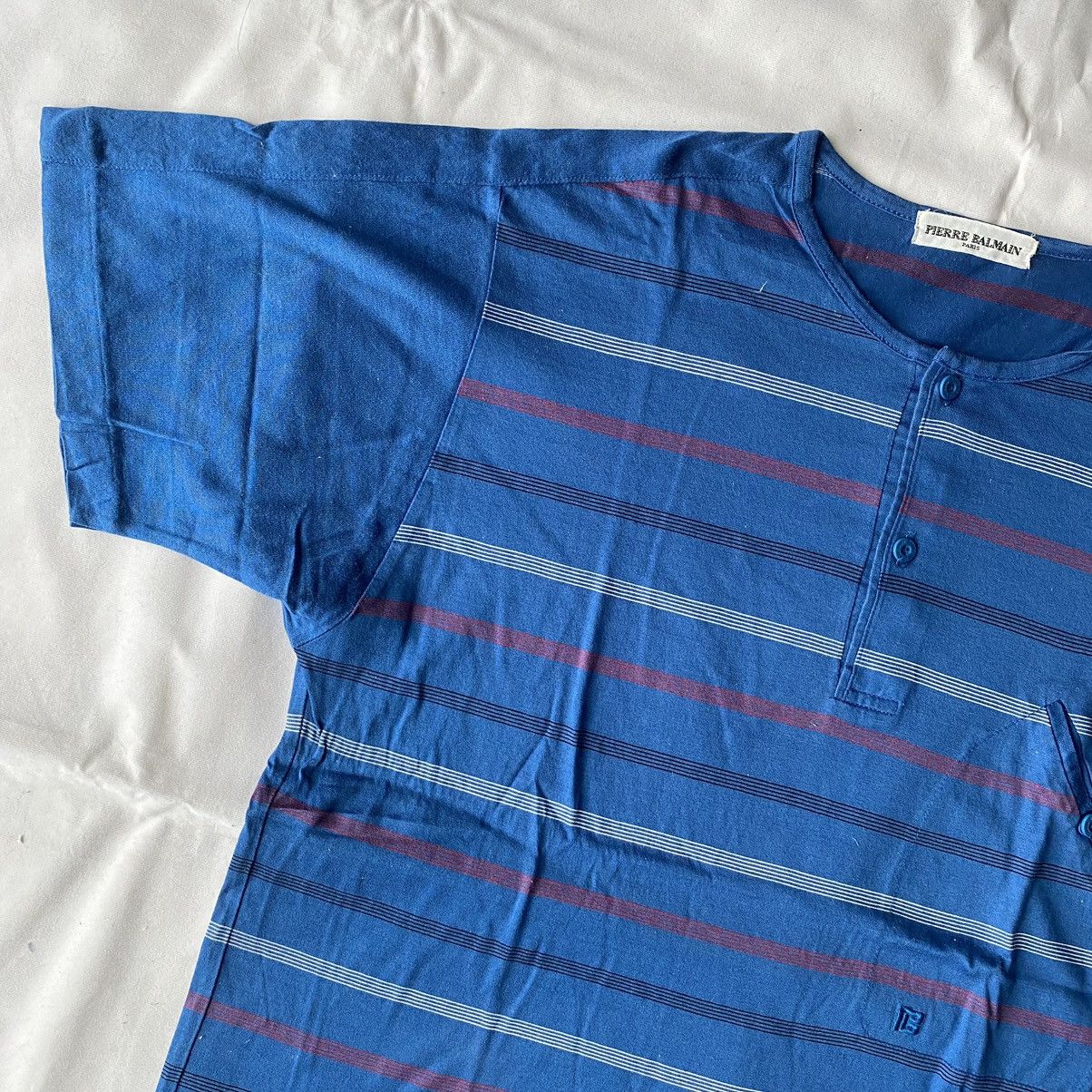 Japanese Brand × Pierre Balmain × Vintage Japan Market Pierre Balmain Paris Striped Henley Tees Size US M / EU 48-50 / 2 - 3 Thumbnail