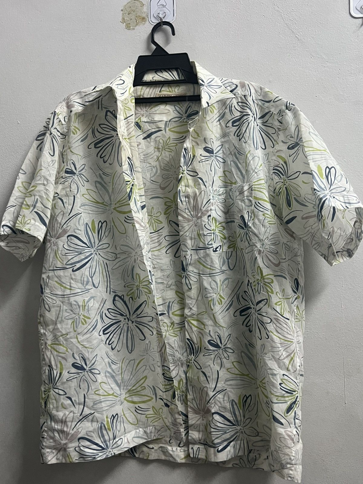 Hardy Amies × Vintage Hardy Amies Vintage Fitted Hawaii button up shortsleeve Size US L / EU 52-54 / 3 - 3 Thumbnail