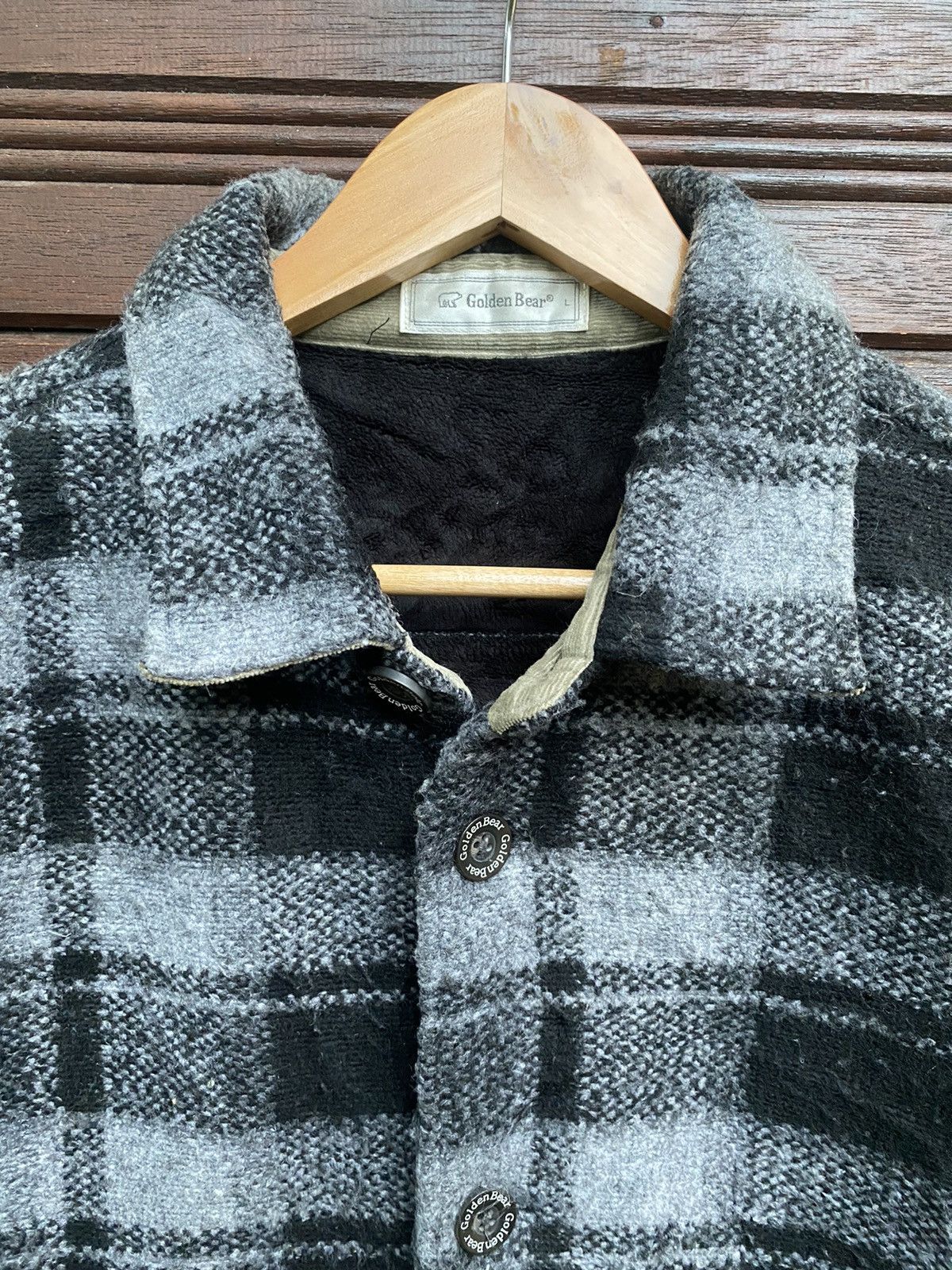 Golden Bear × Vintage Vintage Golden Bear Checkered Sherpa Flannel Size US L / EU 52-54 / 3 - 7 Thumbnail