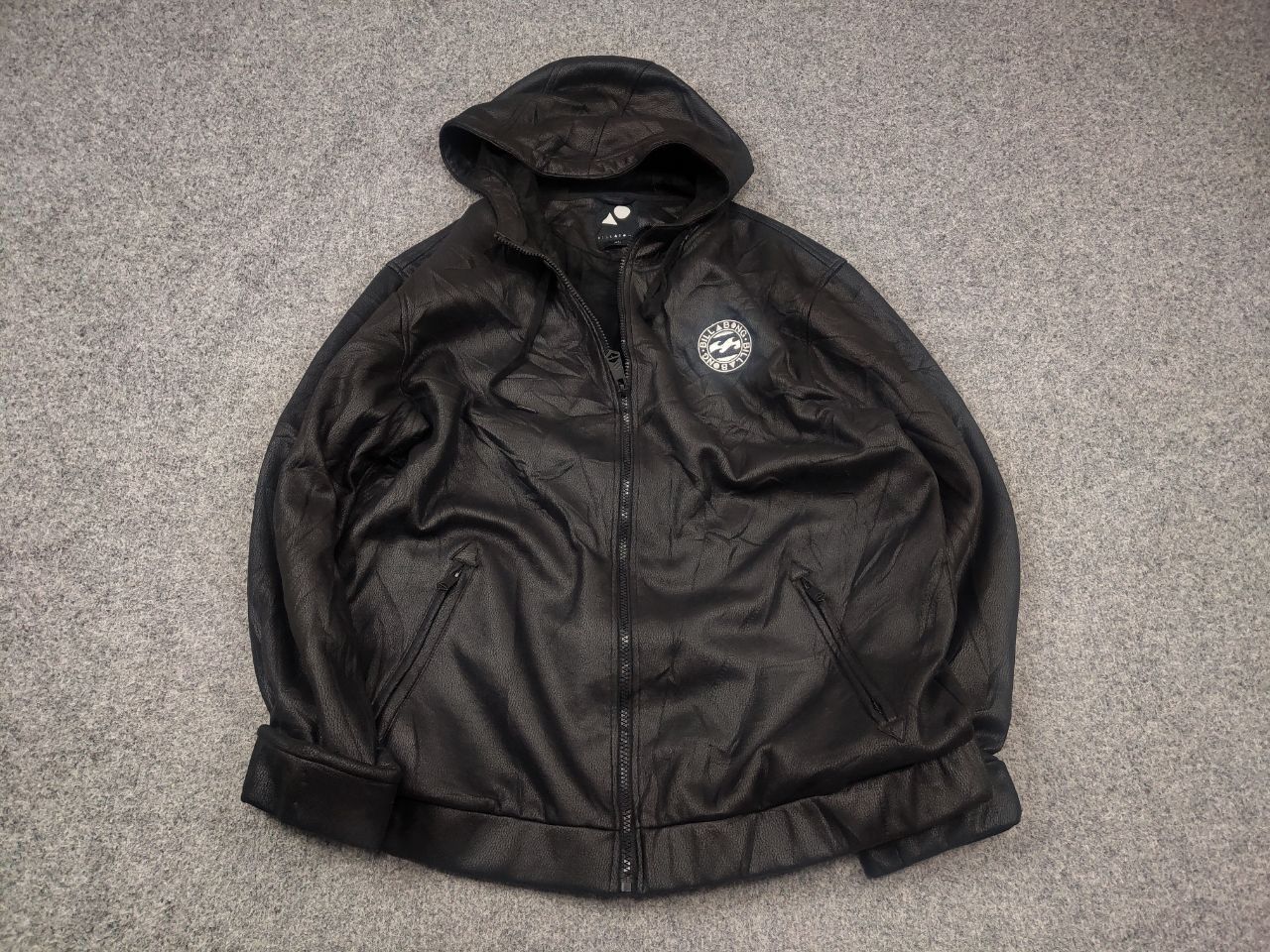 Billabong Billabong Faux Leather Black Bomber Hooded Jacket Vintage Size US XL / EU 56 / 4 - 3 Thumbnail