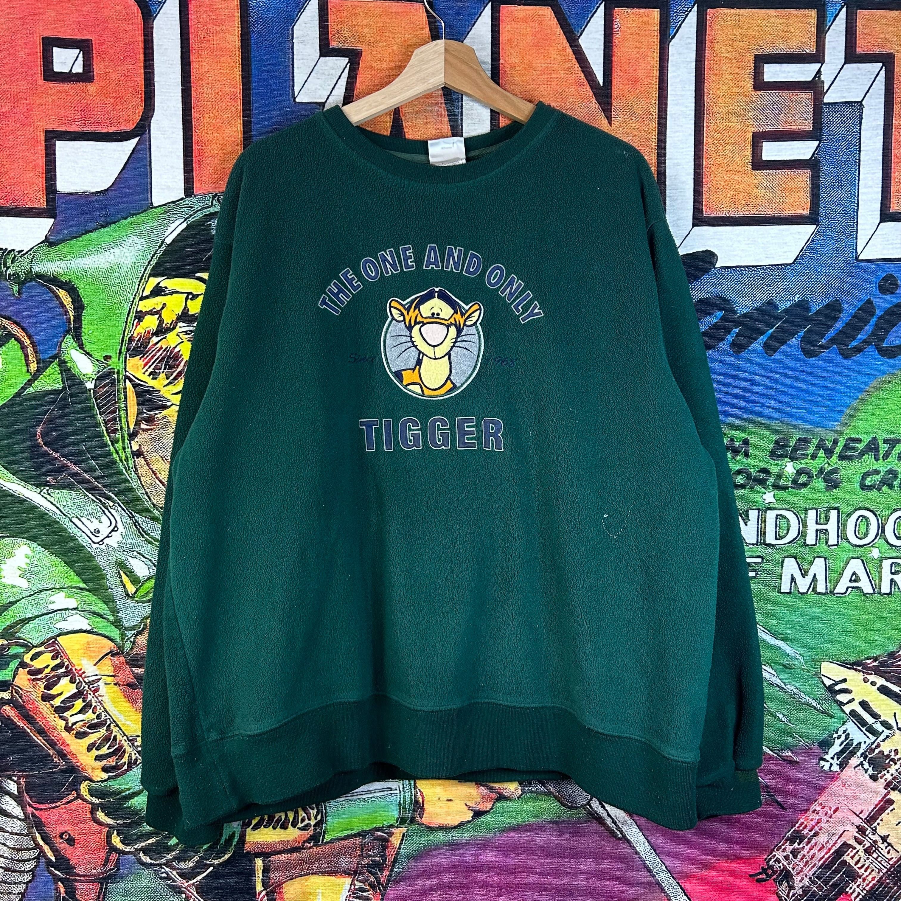 Vintage Y2K Disney Tigger Forest Green Sweatshirt Size XL Size US XL / EU 56 / 4 - 1 Thumbnail