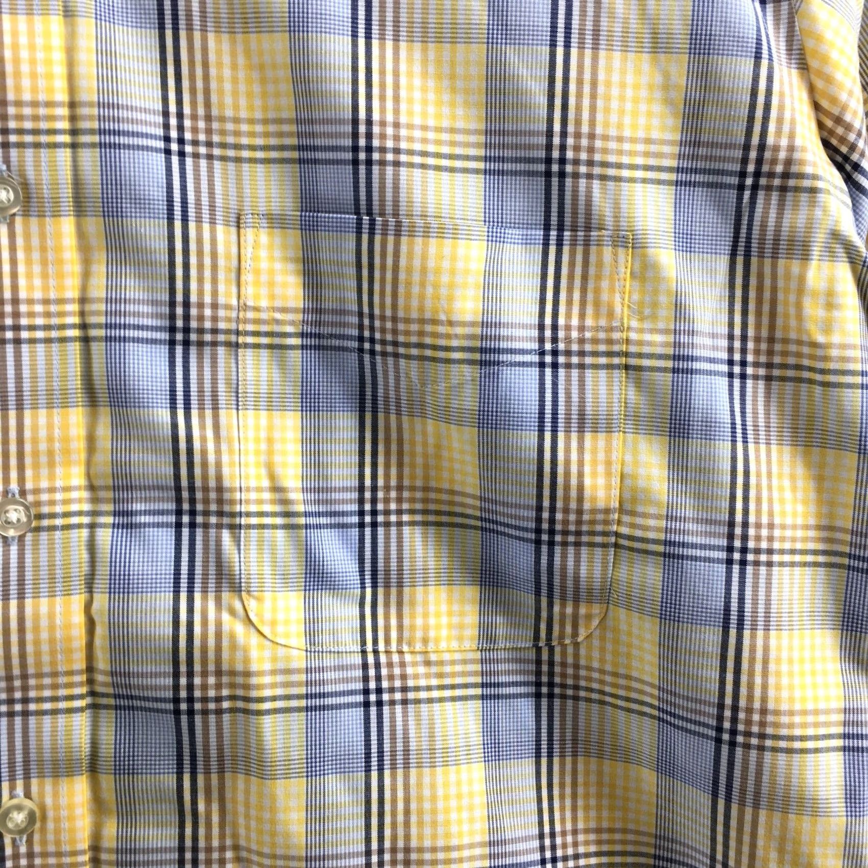 Vintage Forsyth of Canada Shirt Mens Large Yellow Blue Plaid Button-Up Classic Wool Blend Wrinkle Free Casual Size US L / EU 52-54 / 3 - 4 Thumbnail