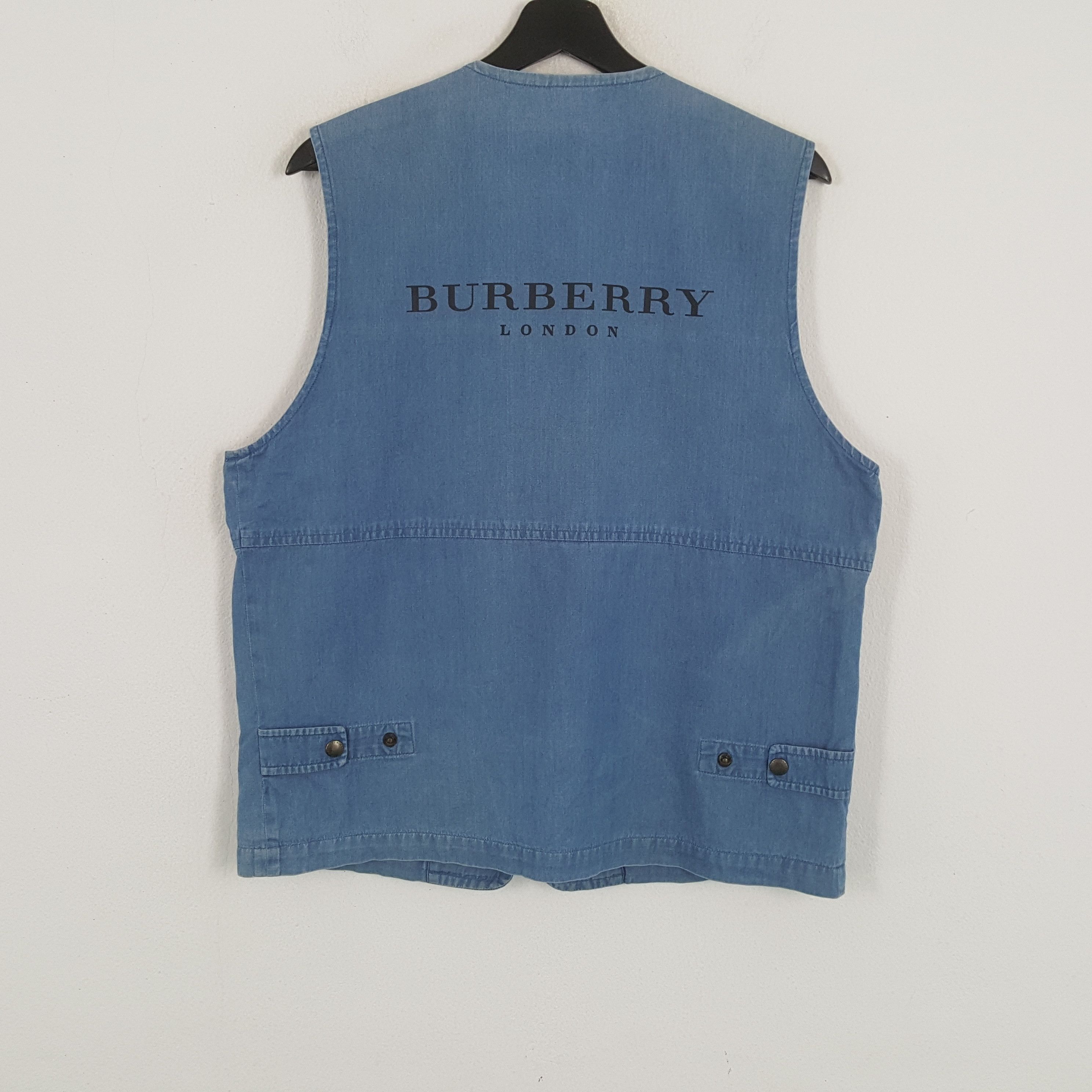 Burberry × Vintage BURBERRY LONDON Pocket Design Style Custom Art Vest Size US M / EU 48-50 / 2 - 1 Thumbnail