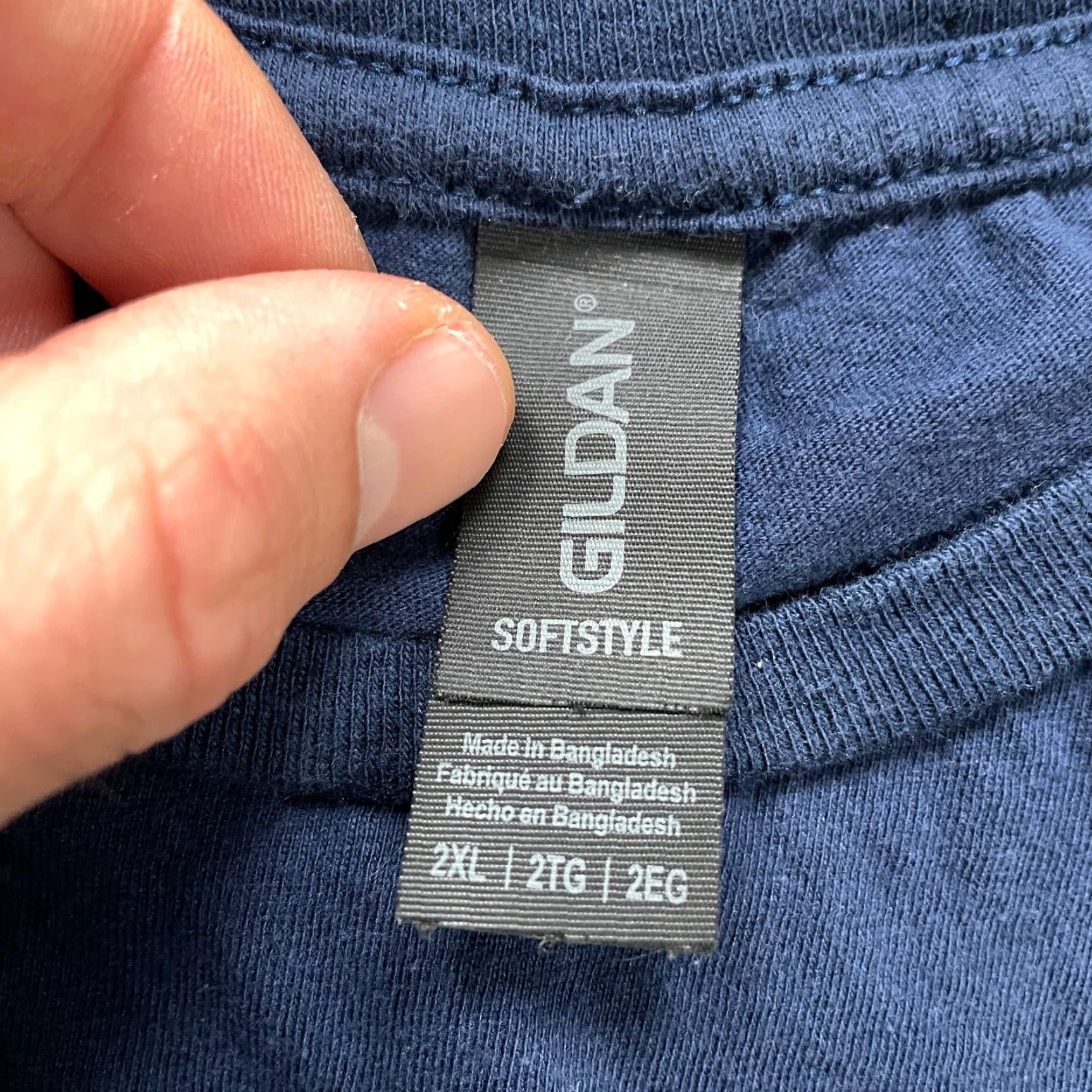 Gildan Gildan SoftStyle T-Shirt Mens 2XL Navy Blue Graphic Tee Cotton Short Sleeve Crew Neck Size US XXL / EU 58 / 5 - 5 Thumbnail