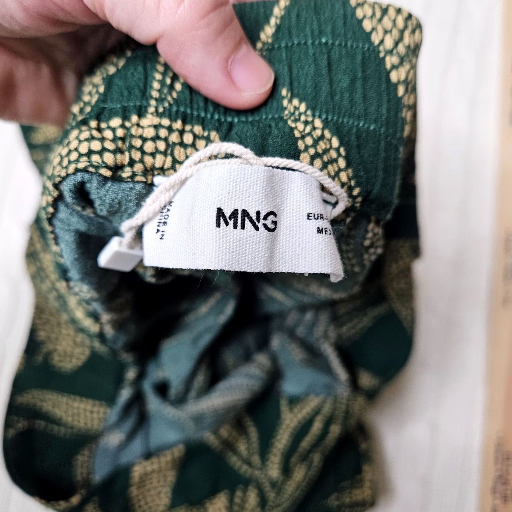 Mango MNG By Mango Women's Wide leg Floral Print Casual Pant Size L Regular Green - Pants, Casual, Floral, Wide-Leg, Spring/Summer, Mango, Regular, Button Size 36" / US 14 / IT 50 - 5 Thumbnail