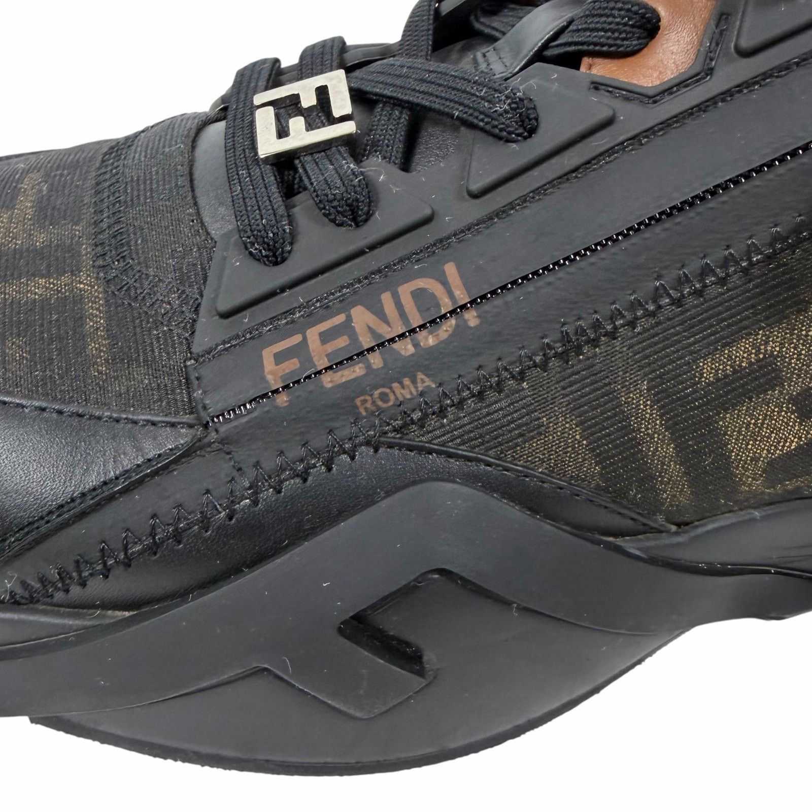 Fendi Flow Sneaker Zucca FF Logo Monogram Black Size 9 display picture 3
