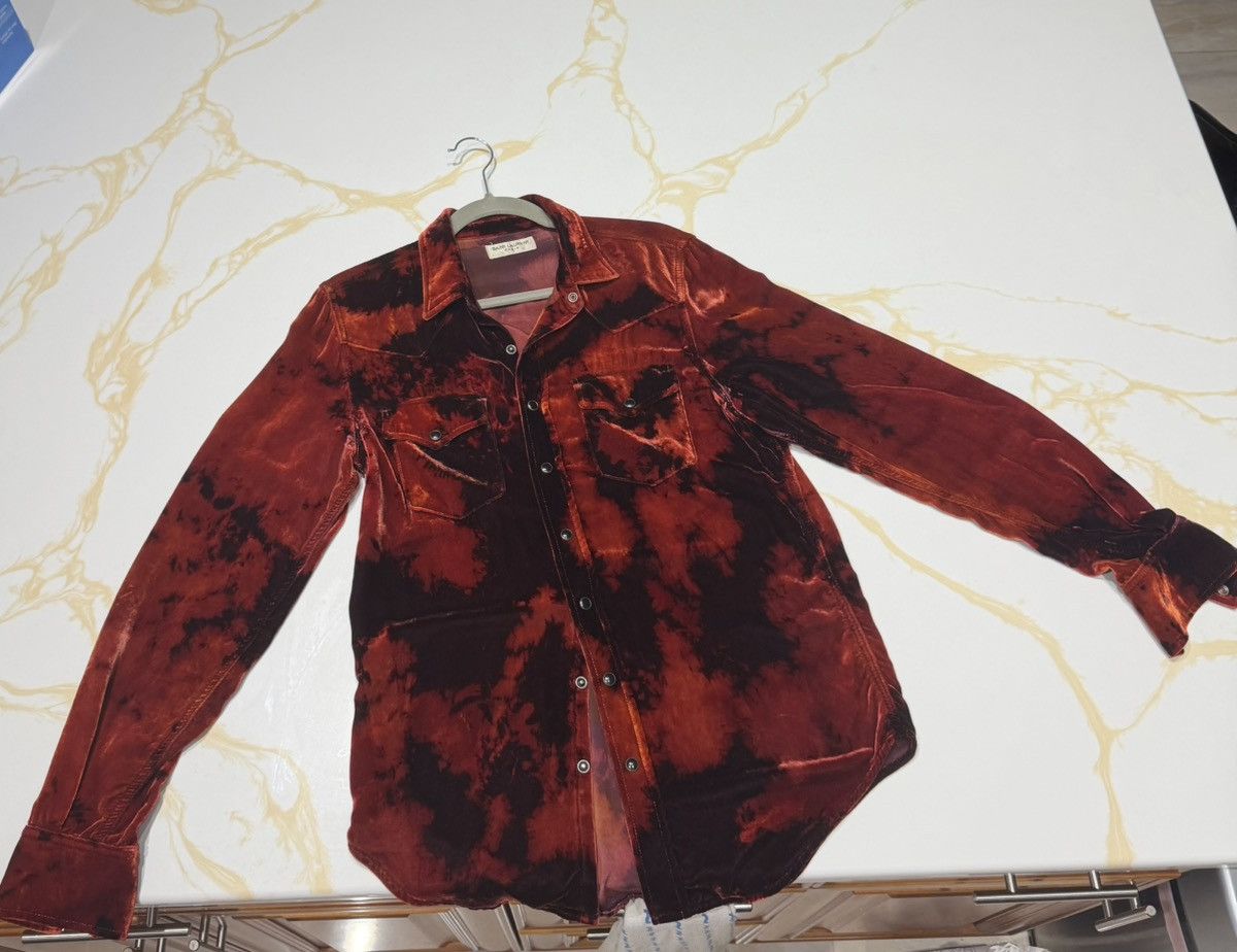 Saint Laurent Paris SS22 Saint Laurent Western Velvet Shirt Size US S / EU 44-46 / 1 - 3 Thumbnail