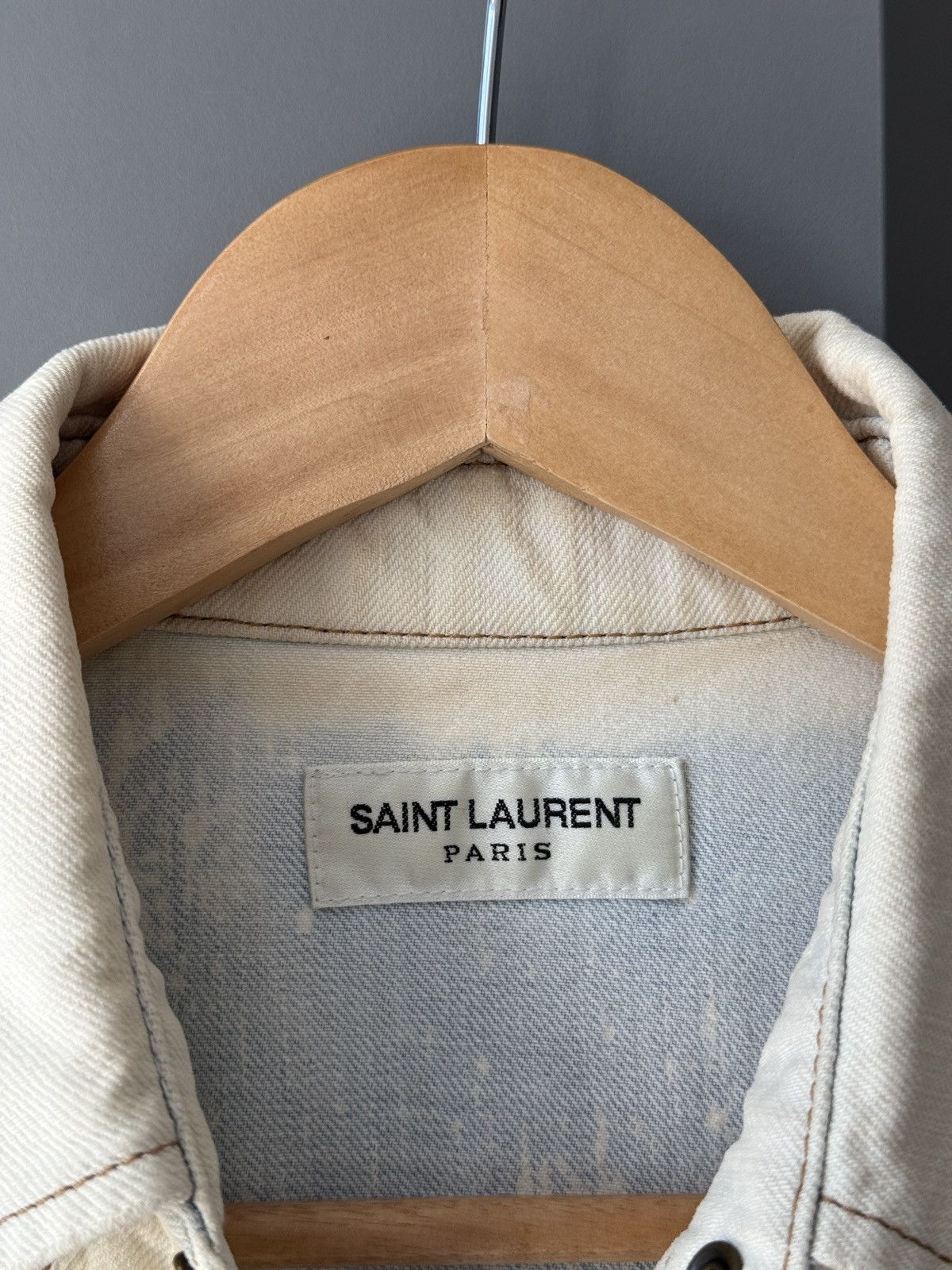 Saint Laurent Paris Saint Laurent SS’19 Western Distressed Denim Shirt Size XS / US 0-2 / IT 36-38 - 2 Thumbnail