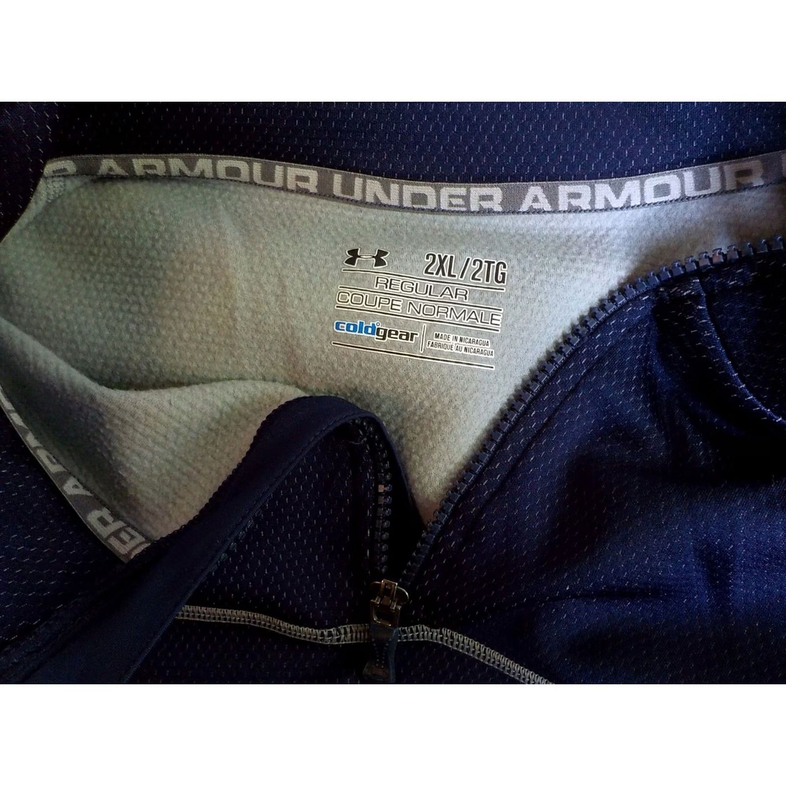 Under Armour UNDER ARMOUR ColdGear 1/4 Zip Pullover Navy Gray Mens 2XL Size US XXL / EU 58 / 5 - 5 Thumbnail