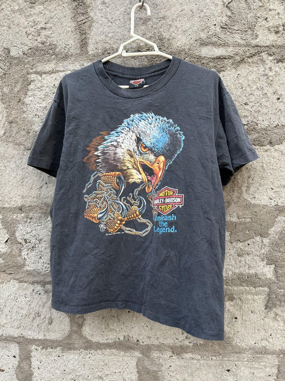 Harley Davidson × Vintage 1989 vintage Harley Davidson UNLEASH THE EAGEL Tshirt Size US L / EU 52-54 / 3 - 1 Thumbnail