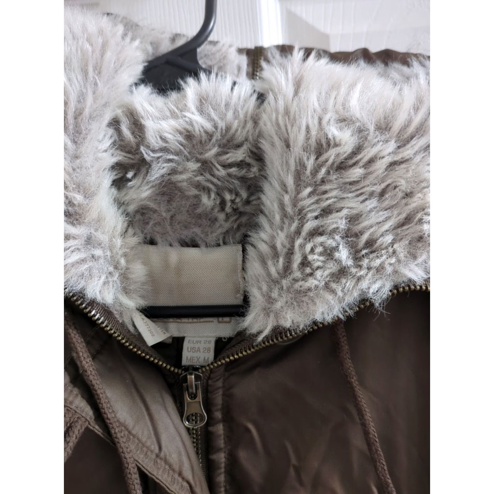 Zara Zara TRF Outerwear Coat Parka Long Brown Women's 28 Hooded Zip Pockets Fur Lining Fall Winter Needful Vintage: No Size 4XL / US 24-26 - 5 Thumbnail
