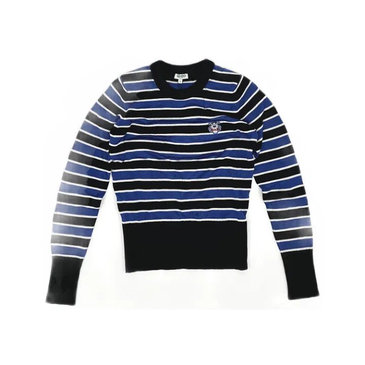 Kenzo Kenzo Striped Knit Sweater with Logo 0079 Size US S / EU 44-46 / 1 - 1 Thumbnail