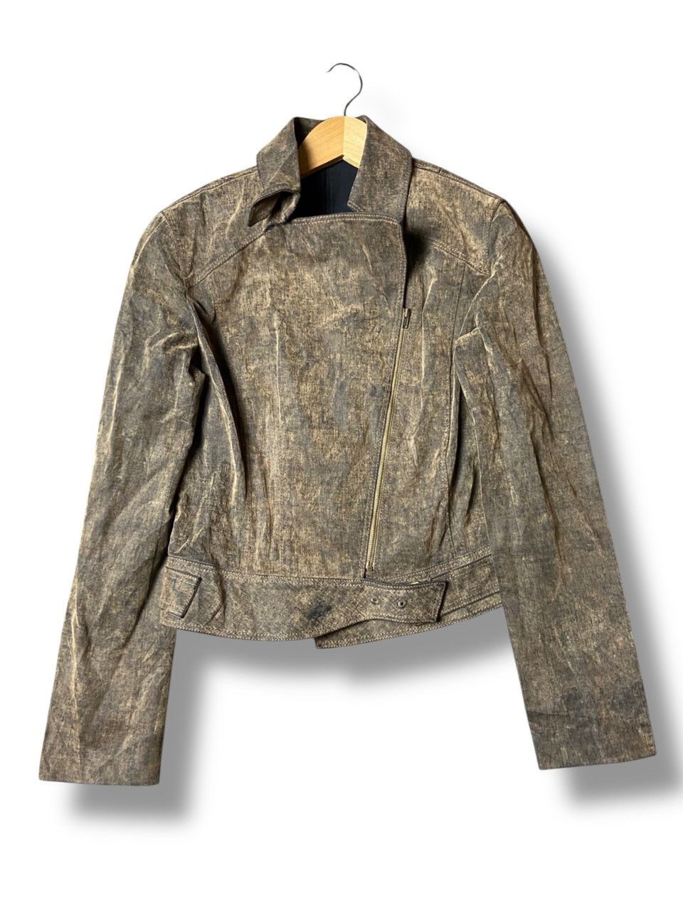 Japanese Brand Atelier Sab Crop Riders Jacket (147) Size US XXS / EU 40 - 1 Thumbnail