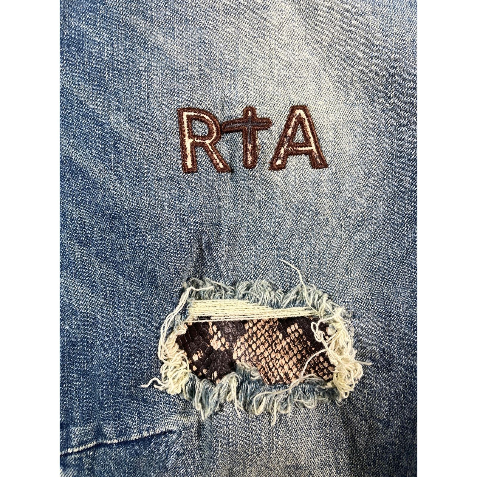 Rta RTA Snakeskin Patchwork Dark Wash Jeans Size US 38 / EU 54 - 8 Thumbnail